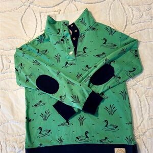 Green Duck Print Pullover